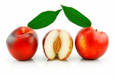 Ripe Sliced Peach (Nectarine) Royalty Free Stock Photo Ripe Sliced Peach (Nectarine) Royalty Free Stock Photo