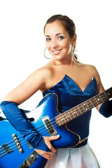 Sexy Girl Playing The Guitar Royalty Free Stock Photo