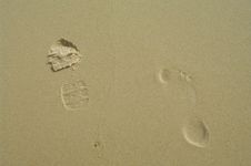 Footprints In Sand Stock Images Footprints In Sand Stock Images