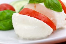 Mozzarella - Tomato Salad,with Cucumber Royalty Free Stock Photography Mozzarella - Tomato Salad,with Cucumber Royalty Free Stock Photography
