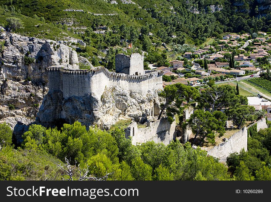 Castle and town of Boulbon, Provence, France
