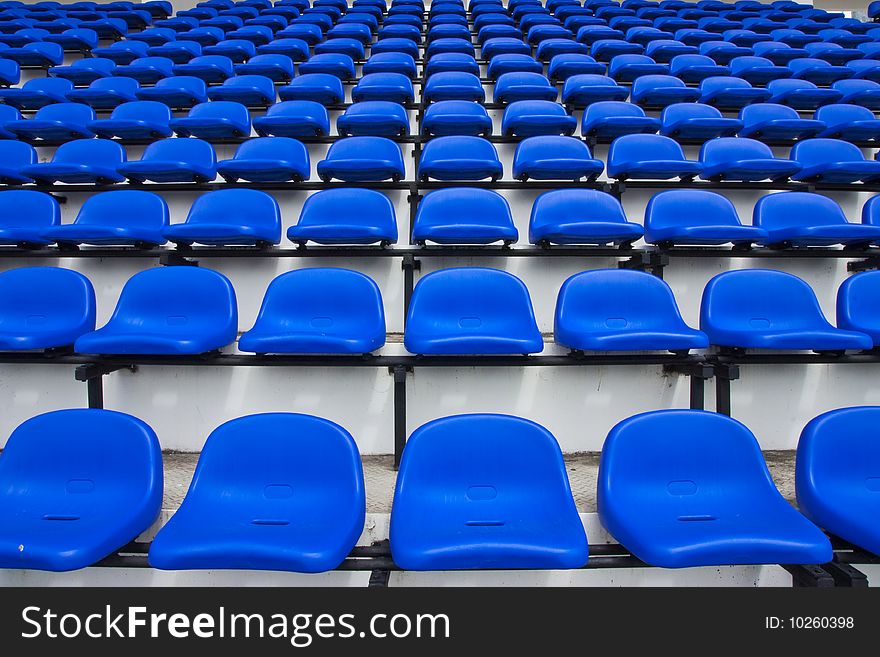 Blue seats in stadium in Thailand. Blue seats in stadium in Thailand