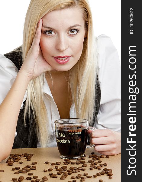 Portrait of businesswoman with a cup of coffee