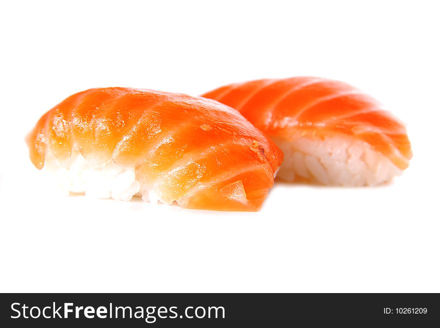 Traditional japan sushi isolated on white