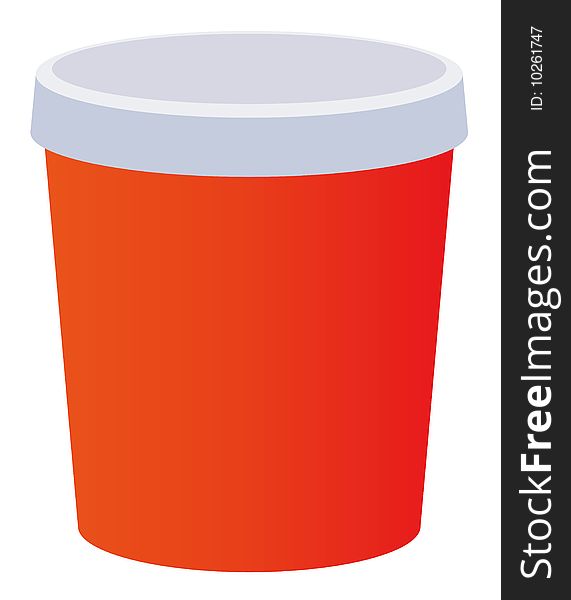 A red beverage cup