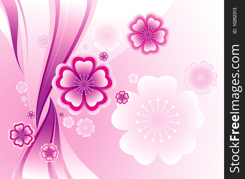 Vector: colorful petals Background, plum blossom