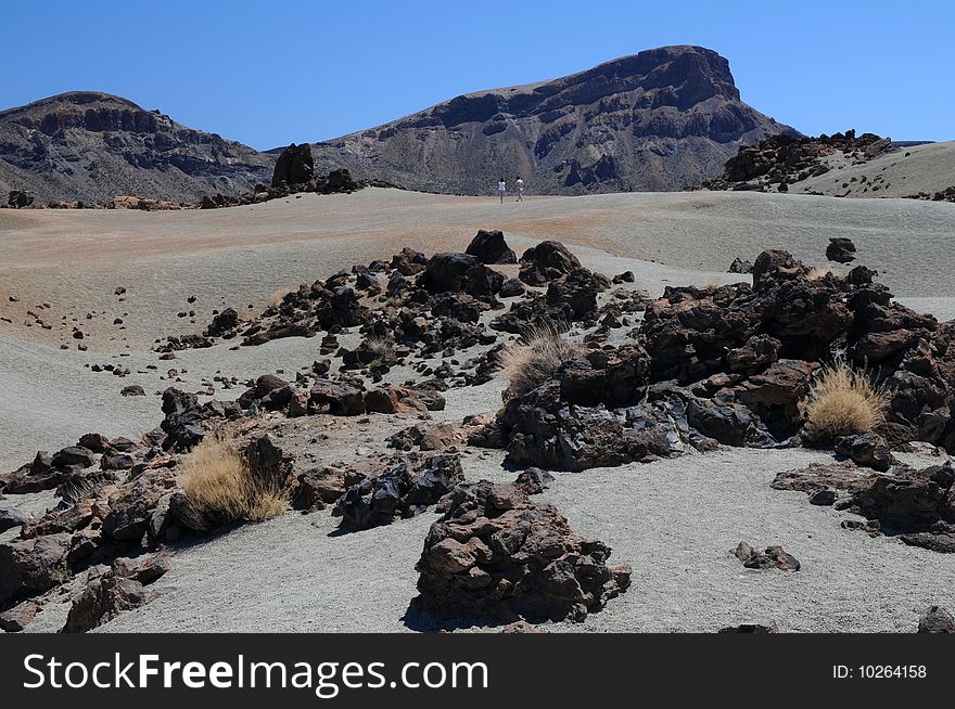 Canadas on Teneriffa with rocks and stones