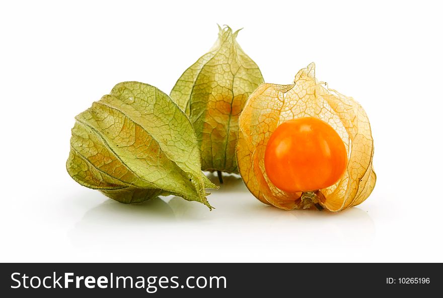 Cape Gooseberry (Physalis) Isolated On White