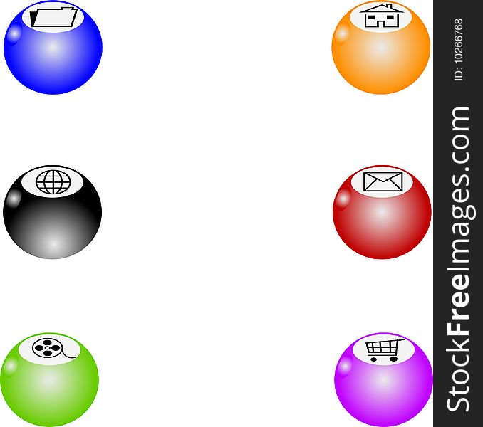 Six colour icons for web sites. Six colour icons for web sites
