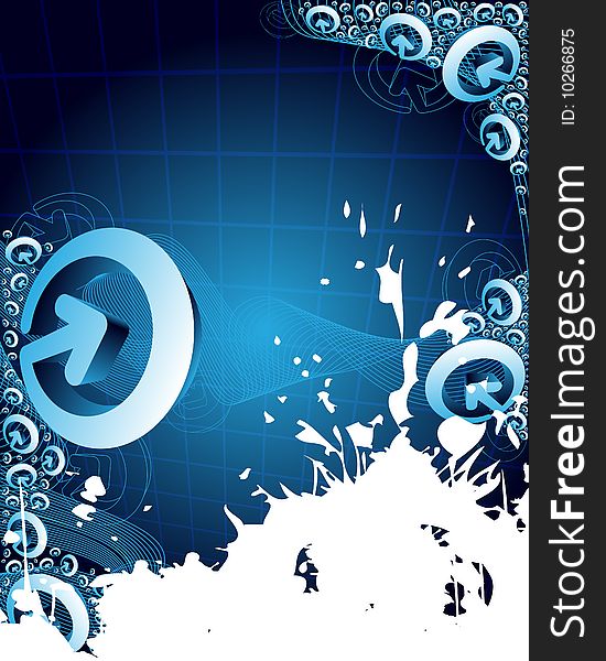 Blue abstract background with arrows and place for your text