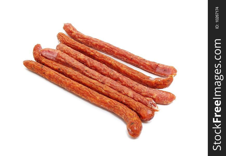 Hunter sausages isolared on white background