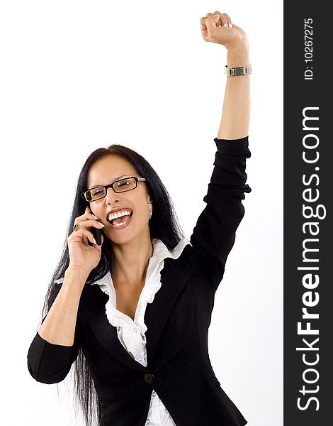 Attractive businesswoman on the phone