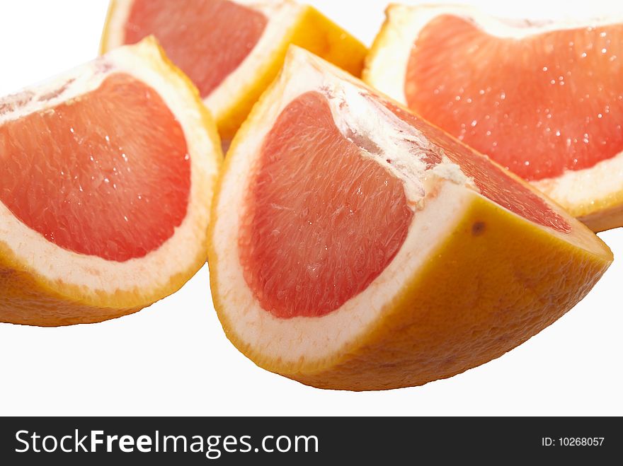 Grapefruit isolated on the white