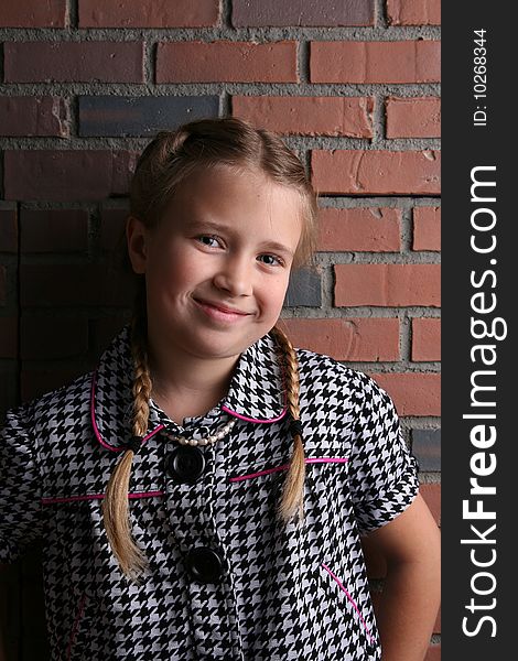 Natural light portrait of girl with braids. Natural light portrait of girl with braids