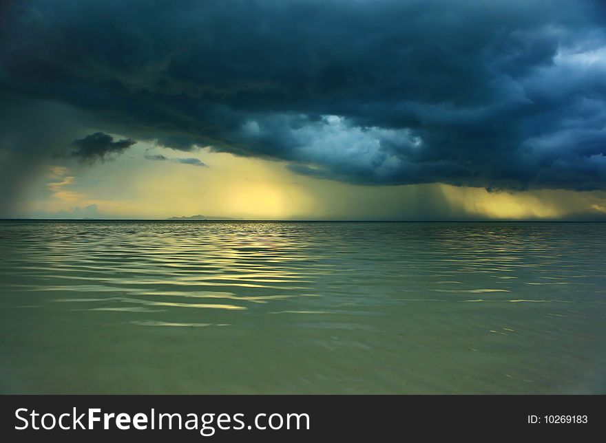 A storm over the gulf of Thailand off the west coast of Koh Samui. A storm over the gulf of Thailand off the west coast of Koh Samui.