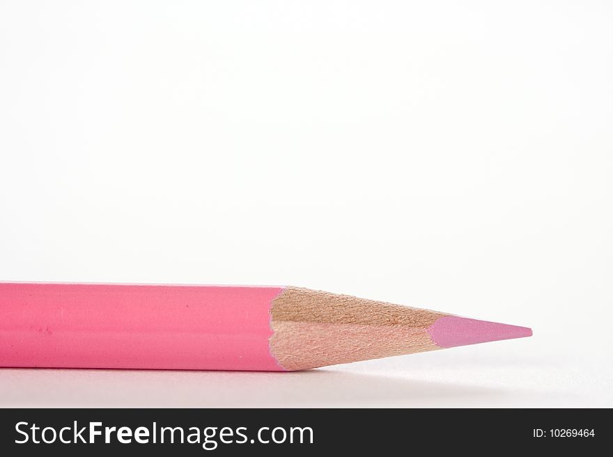 Sharp pink colored pencil on white