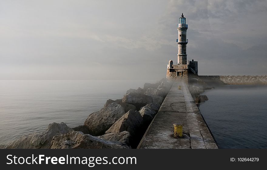 Sea, Water, Coast, Lighthouse