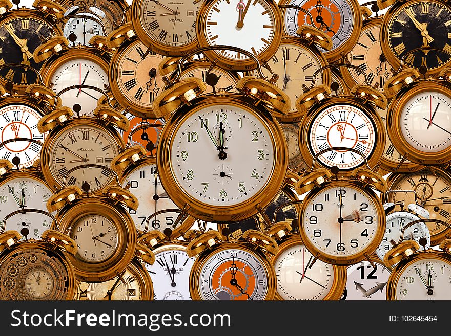 Clock, Watch, Home Accessories, Metal