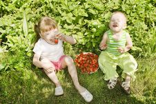 Child Eating Strawberries. Royalty Free Stock Photos Child Eating Strawberries. Royalty Free Stock Photos