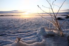 Sunset Over Frozen Lake Royalty Free Stock Photos Sunset Over Frozen Lake Royalty Free Stock Photos