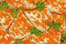 Sandwiches With Butter And Red Caviar Royalty Free Stock Images Sandwiches With Butter And Red Caviar Royalty Free Stock Images