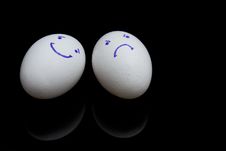 Two Eggs With Faces Stock Image