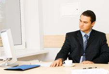 Businessman Working In His Office Royalty Free Stock Photo Businessman Working In His Office Royalty Free Stock Photo
