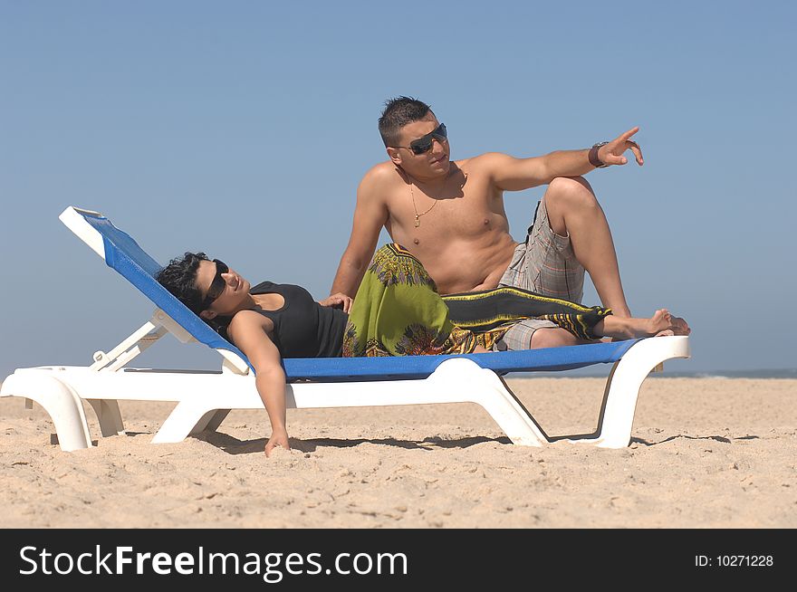 Lovely couple on the beach