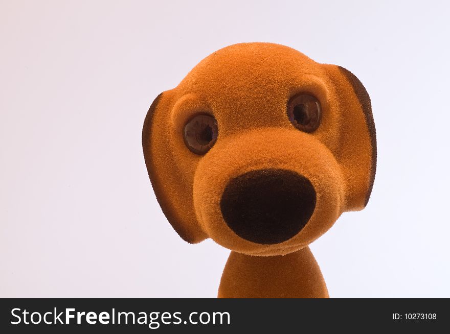 A cute toy puppy looking at you