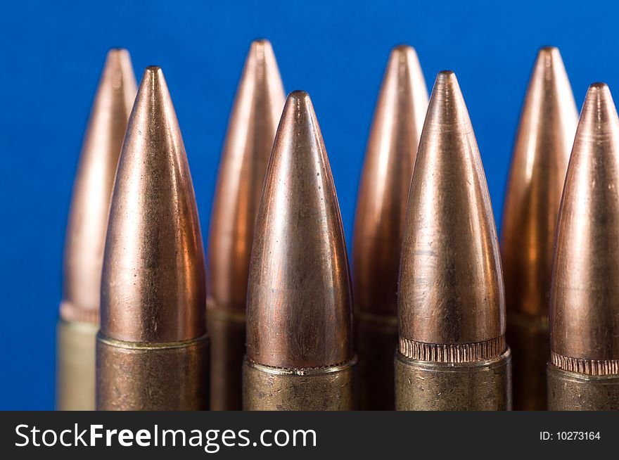 Bullets lined up and close together