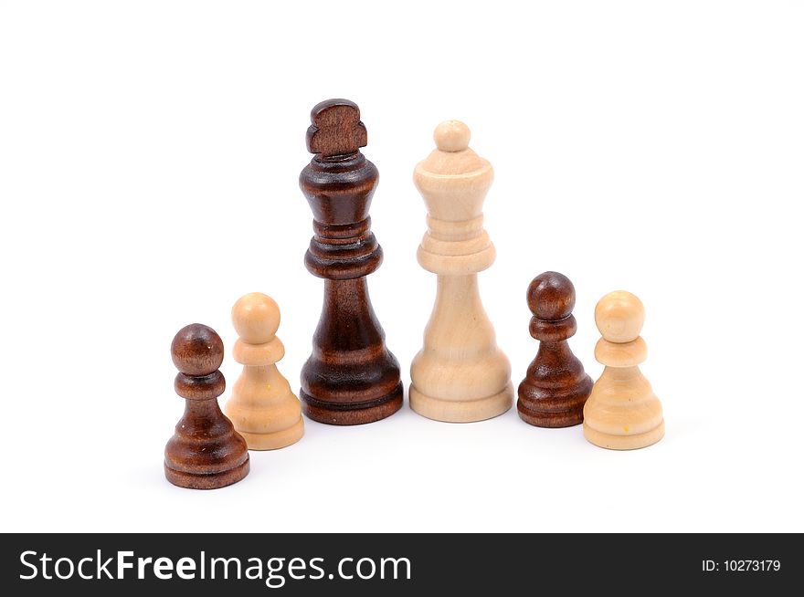 Concept based on chess figures isolated on white. Concept based on chess figures isolated on white