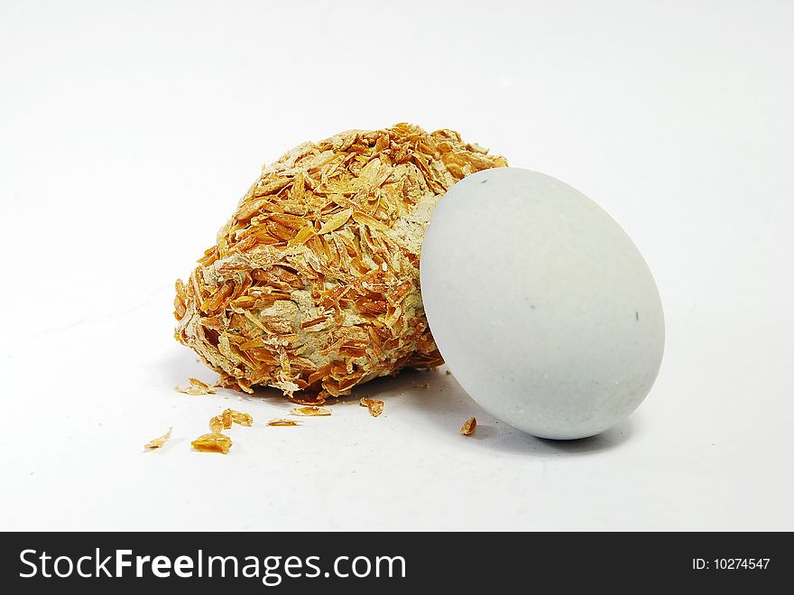 Chinese preserved egg on the white background