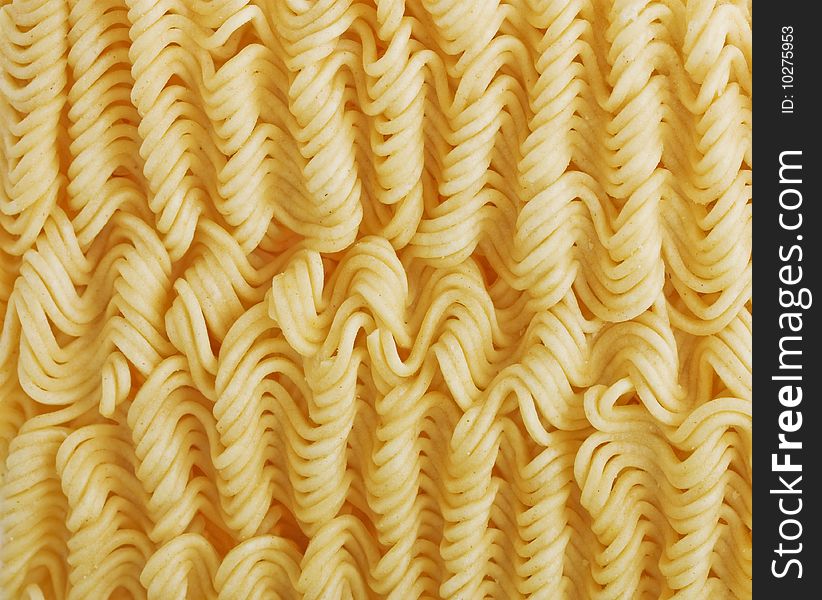 Texture thin curly spaghetti close-up