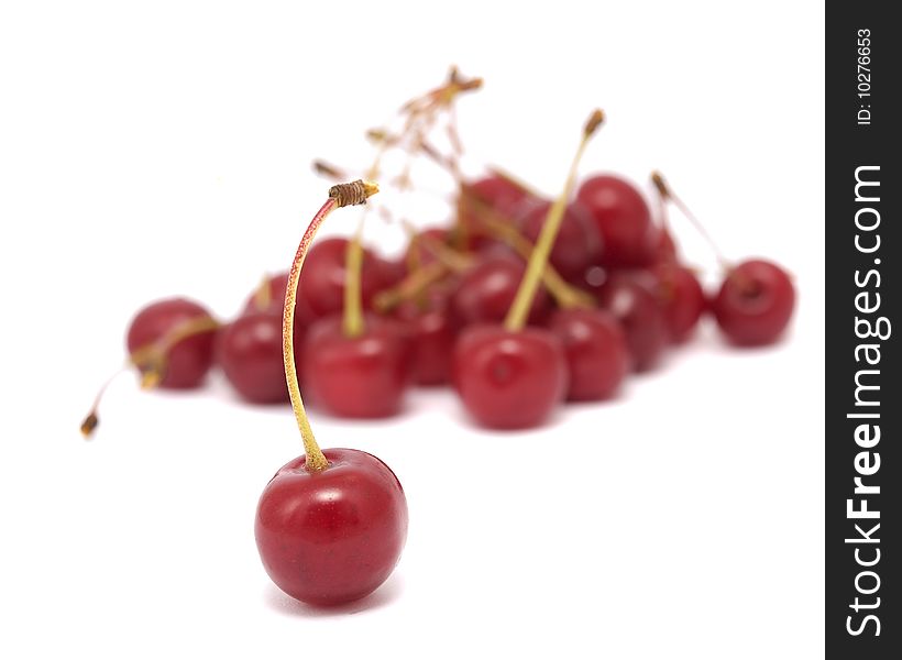 Cherries isolated on white background