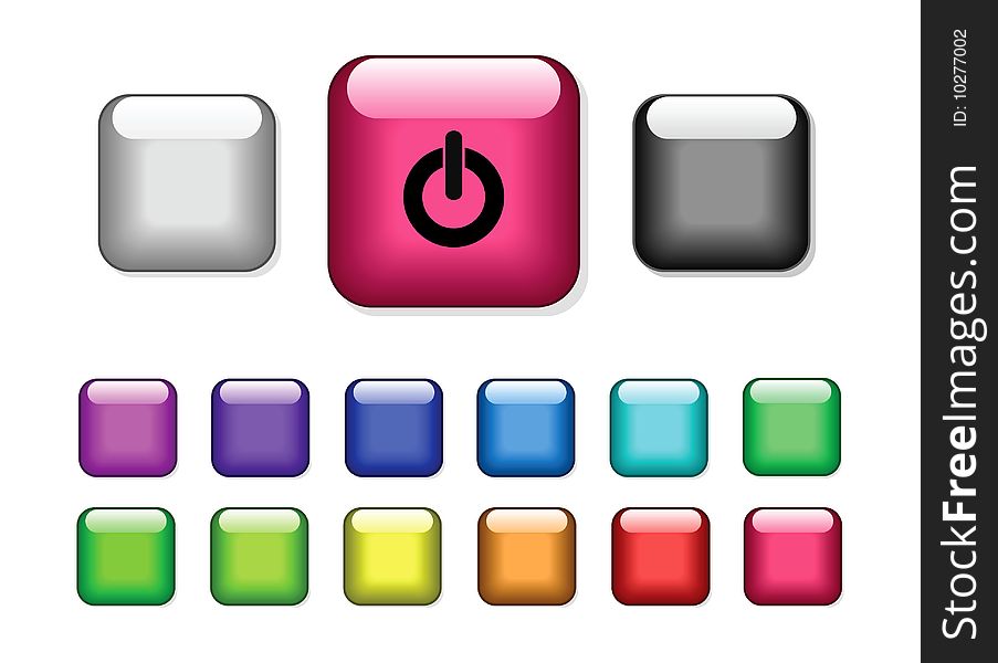 Square Glass Buttons