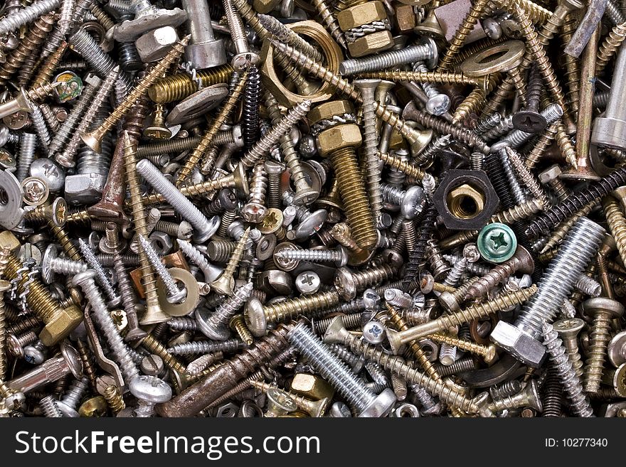 Closeup of steel nuts and bolts. Closeup of steel nuts and bolts