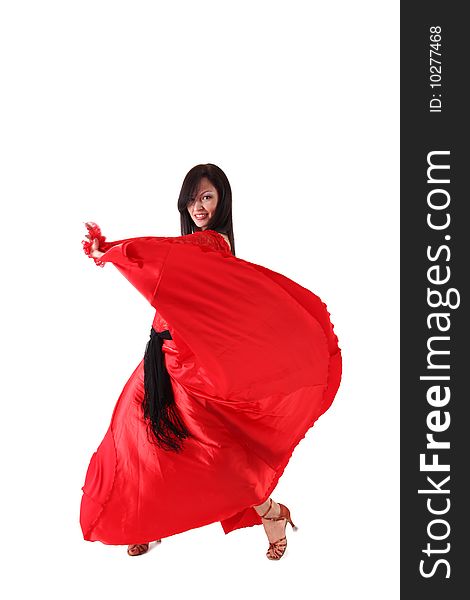 Dancer in action isolated on white