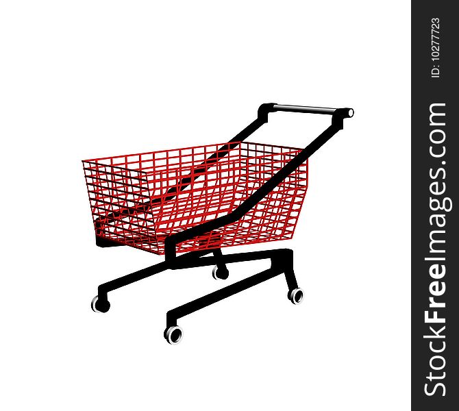 3dmax. Red basket on a white background. 3dmax. Red basket on a white background