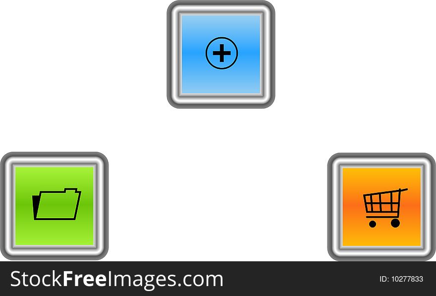 Chrome Square Buttons