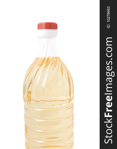 Bottle of vegetable oil (isolated)