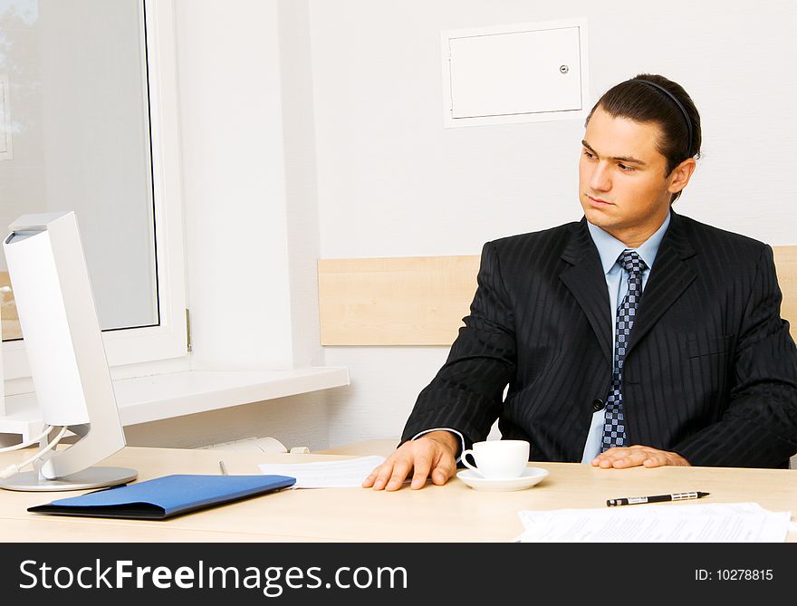 Businessman Working In His Office