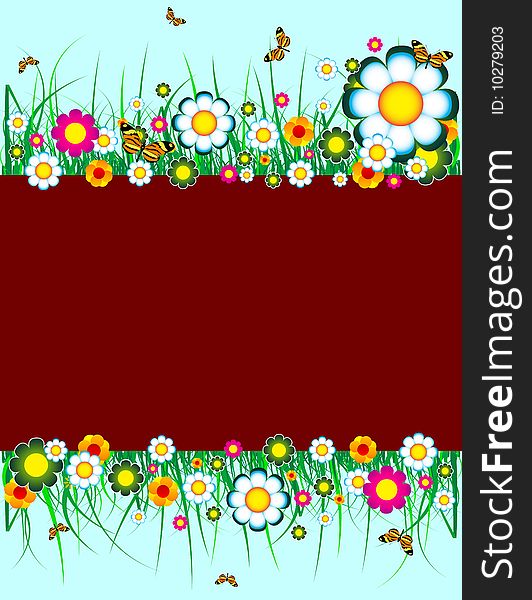 Floral banner with place for your text