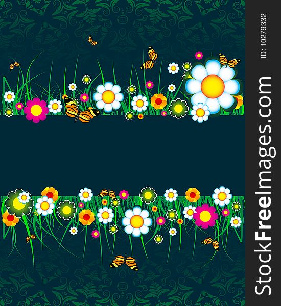 Floral banner with place for your text