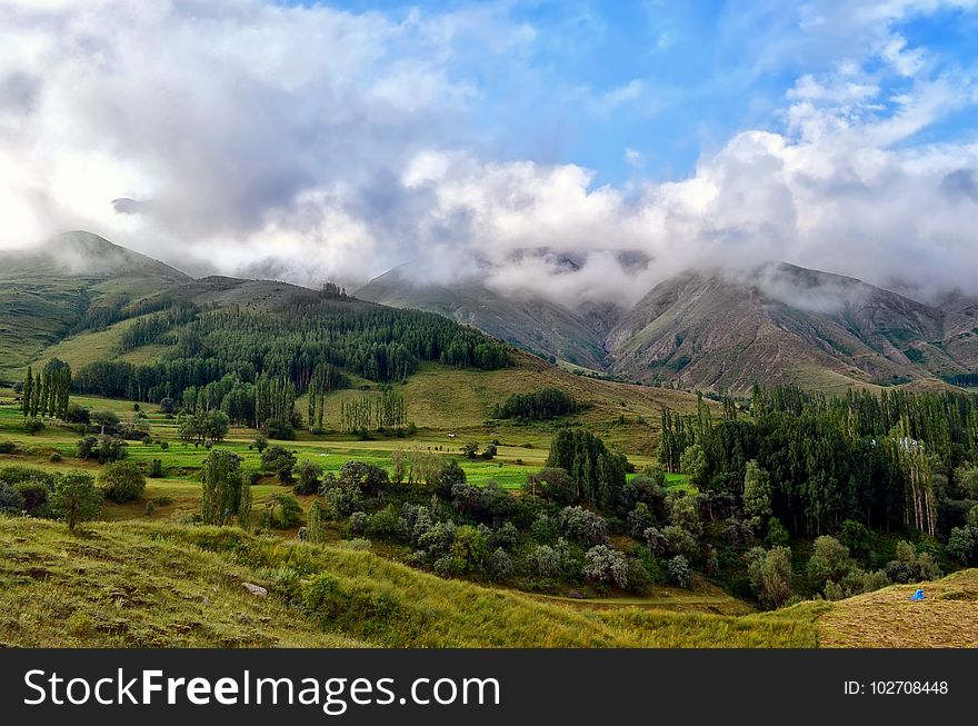Highland, Sky, Mountainous Landforms, Cloud