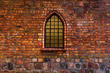 Glowing Stained Glass Window On An Ancient Church Stock Photos