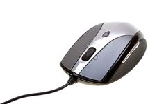 Close-up Computer Mouse Isolated On White Stock Photo