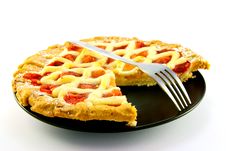 Apple And Strawberry Pie With A Slice Missing Stock Image Apple And Strawberry Pie With A Slice Missing Stock Image