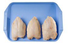 Free Three Chicken Breasts On Blue Plastic Tray Royalty Free Stock Photo - 10289905
