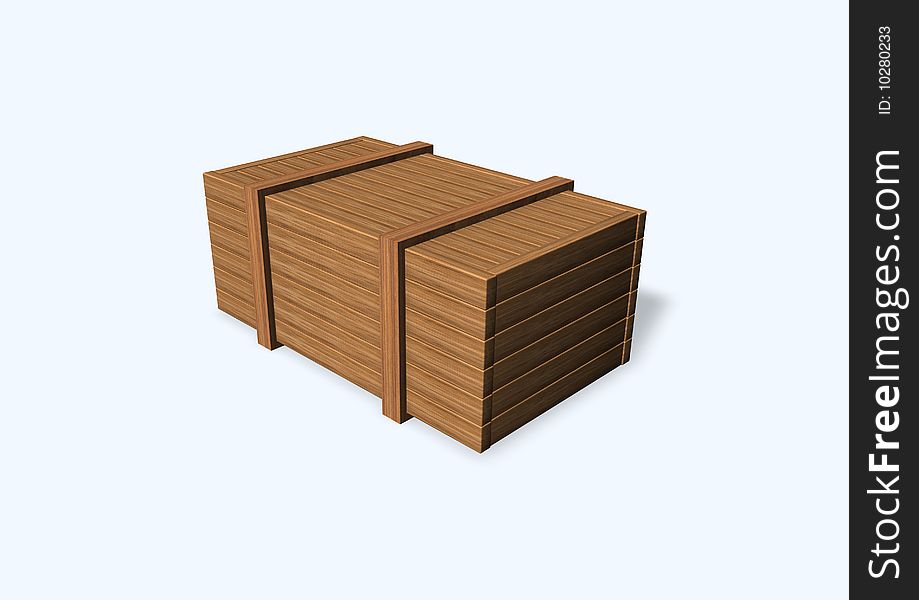 3d image of a wood box