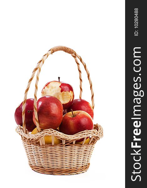 Isolated apples in a basket